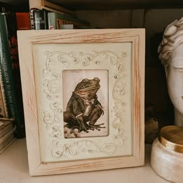 Framed Frog Print 7.5 x 9”
