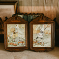 1970s Holly Hobbie Style Sunbonnet Girls Sports Art – Set of 2 Framed Golf & Tennis Prints