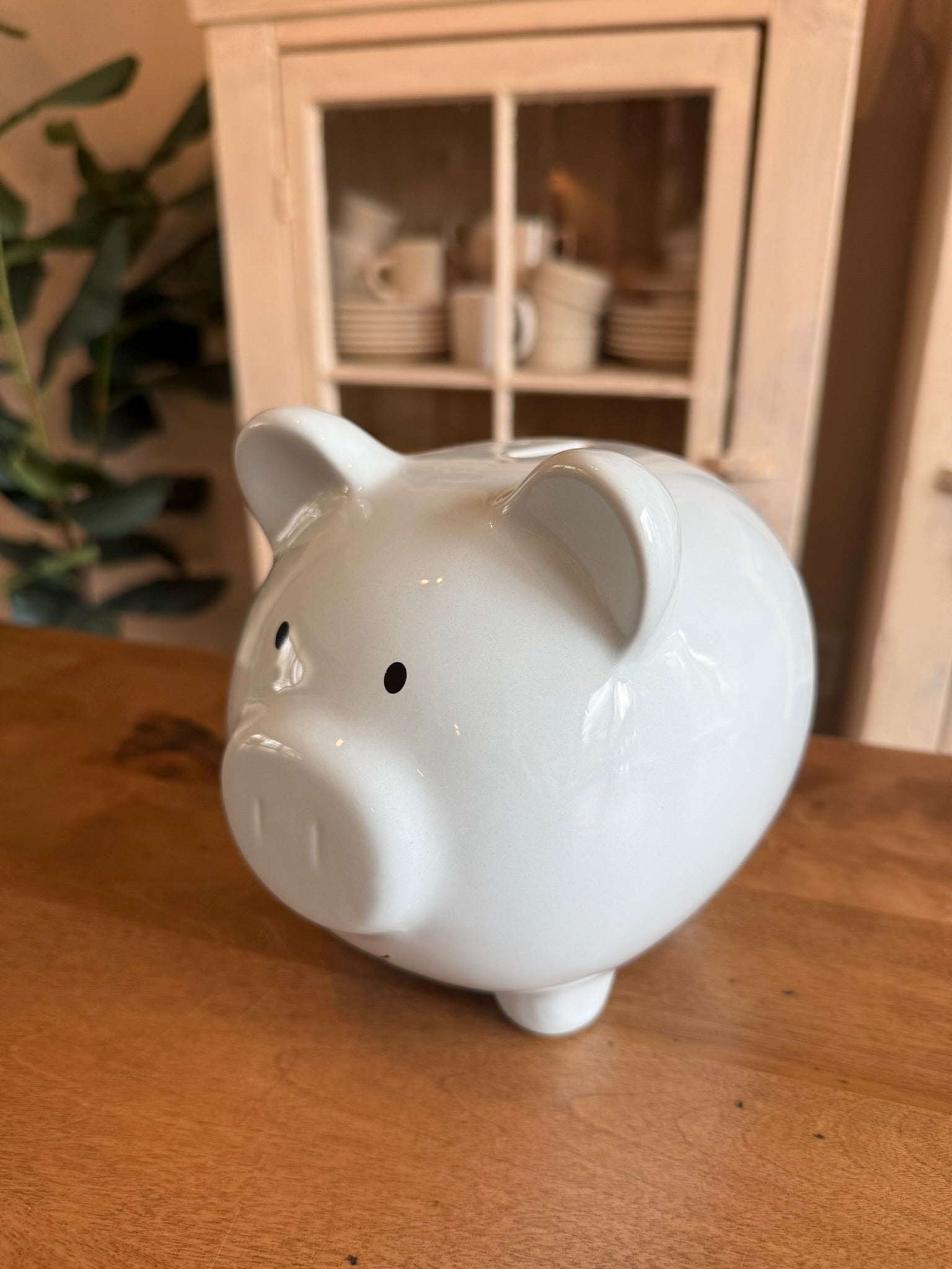 Robin’s Egg Blue Ceramic Piggy Bank – Nursery & Shelf Decor - Vintage