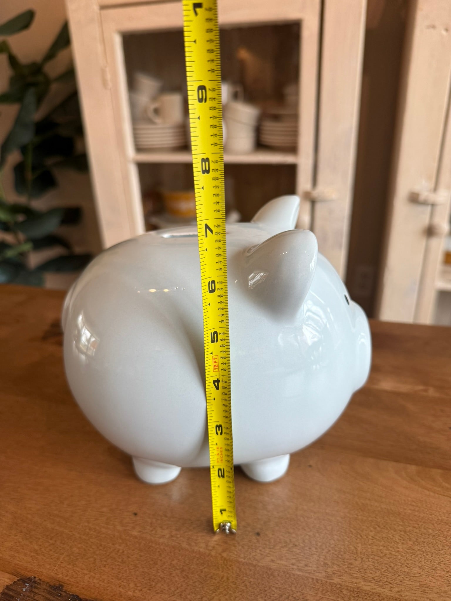 Robin’s Egg Blue Ceramic Piggy Bank – Nursery & Shelf Decor - Vintage