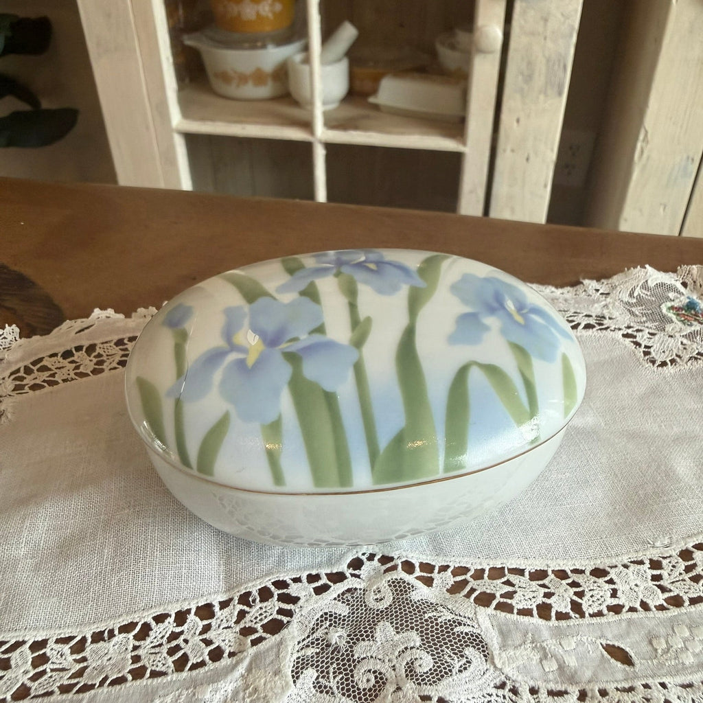 Otagiri Japan 4" "Iris" Vintage Porcelain Trinket Box – Elizabeth King Brownd Design