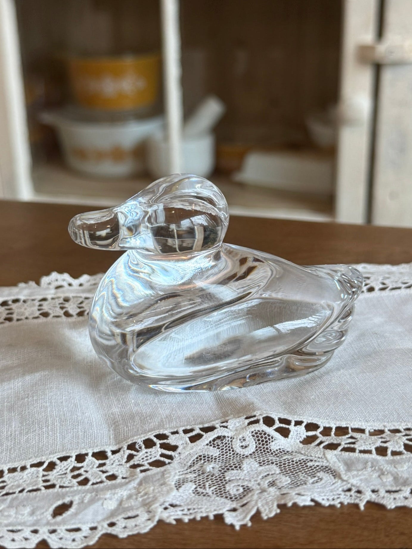Atlantis Crystal Clear Glass Duck Figurine – Made in Portugal - Vintage