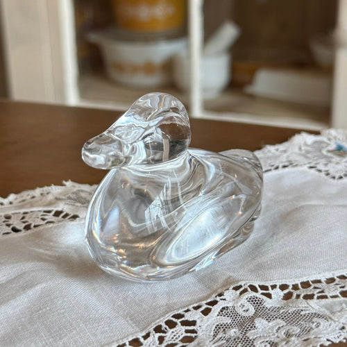 Atlantis Crystal Clear Glass Duck Figurine – Made in Portugal - Vintage