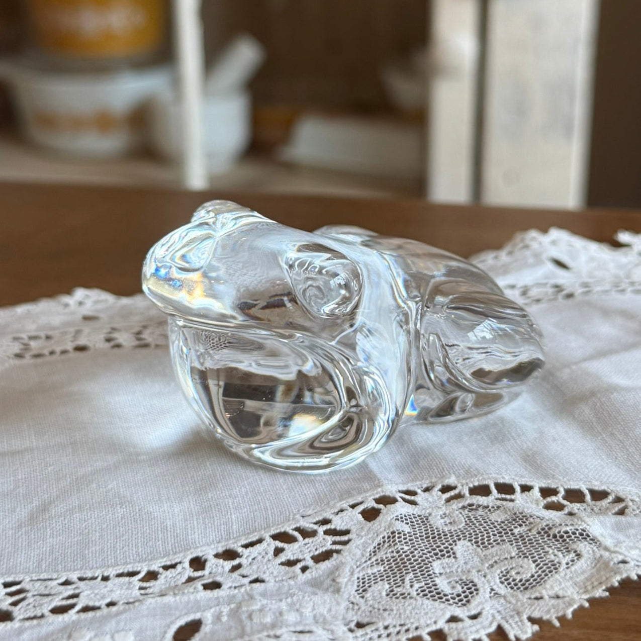 Atlantis Crystal Frog Paperweight | Frog Lead Crystal Figurine