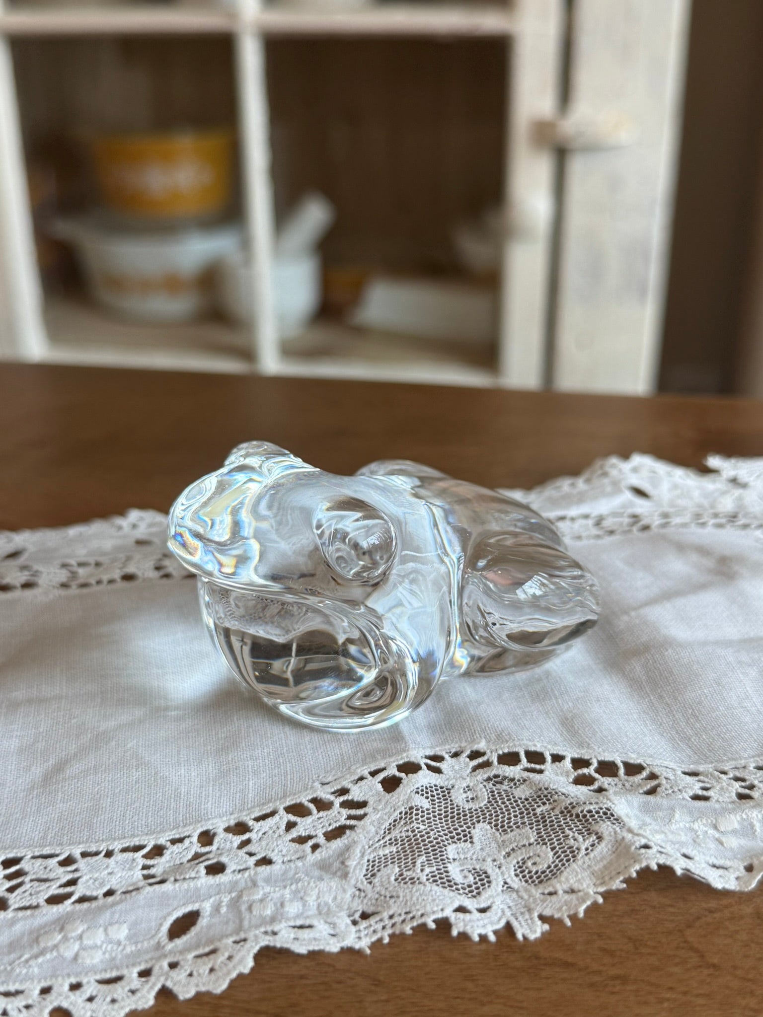 Atlantis Crystal Frog Paperweight | Frog Lead Crystal Figurine