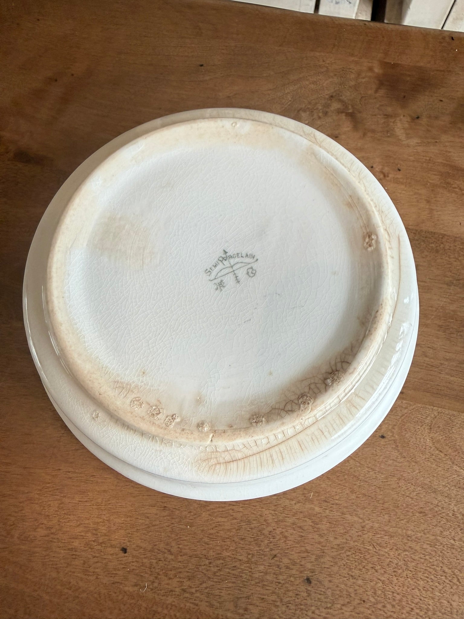 Antique Harker Pottery "Little Jack Horner" Baby Plate – Semi-Porcelain Nursery Rhyme Bowl (c. 1910s)