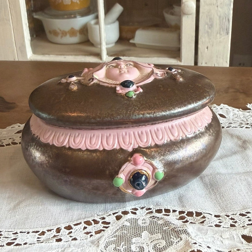 Victorian Art Nouveau Revival Vintage Trinket Box
