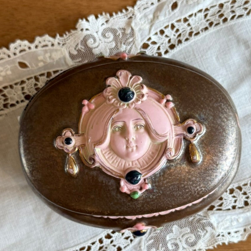 Victorian Art Nouveau Revival Vintage Trinket Box