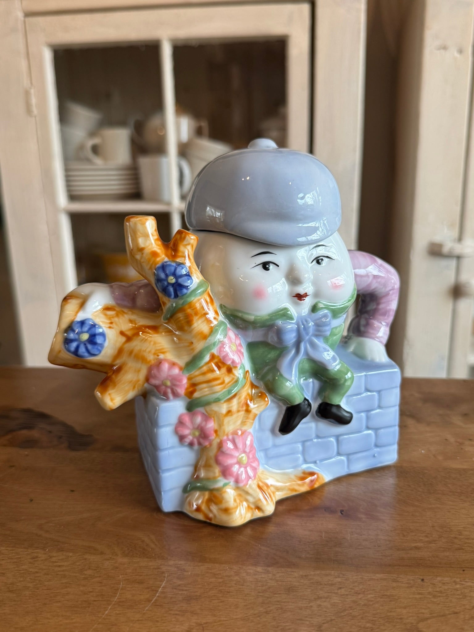 1970s Feitx Humpty Dumpty Decorative Teapot – Nursery Rhyme Decor - Vintage