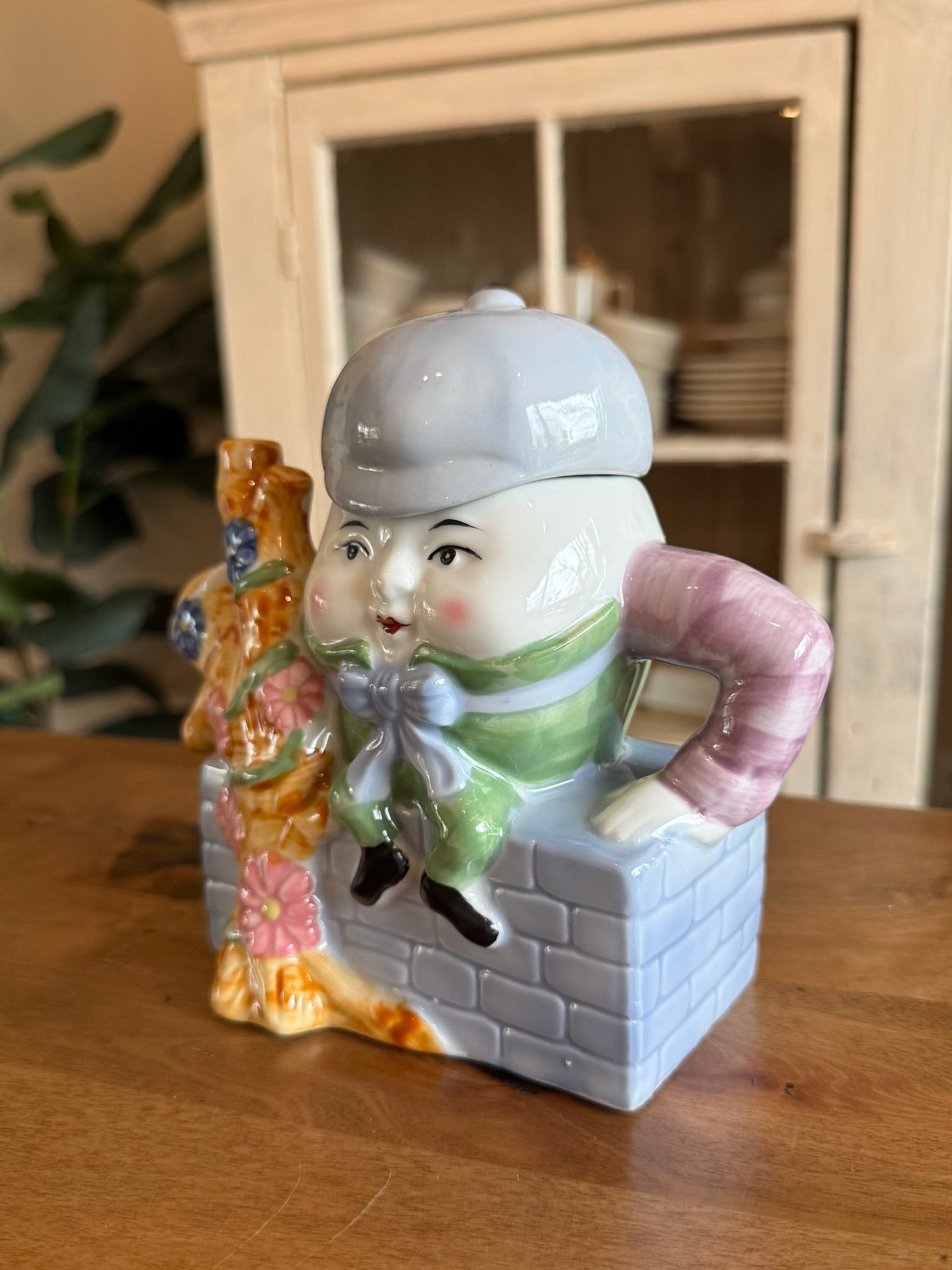 1970s Feitx Humpty Dumpty Decorative Teapot – Nursery Rhyme Decor - Vintage