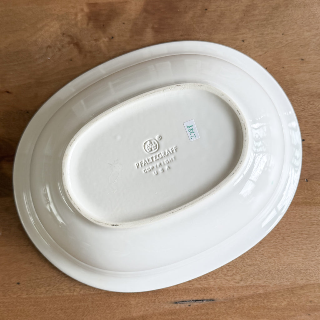 Pfaltzgraff Bonnie Brae Vintage Oval Serving Bowl – Blue Dash Rim