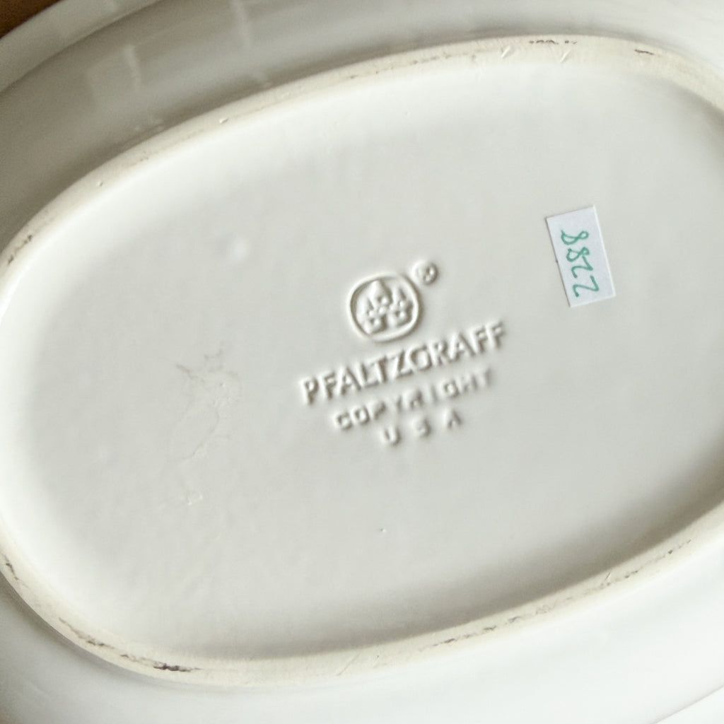 Pfaltzgraff Bonnie Brae Vintage Oval Serving Bowl – Blue Dash Rim