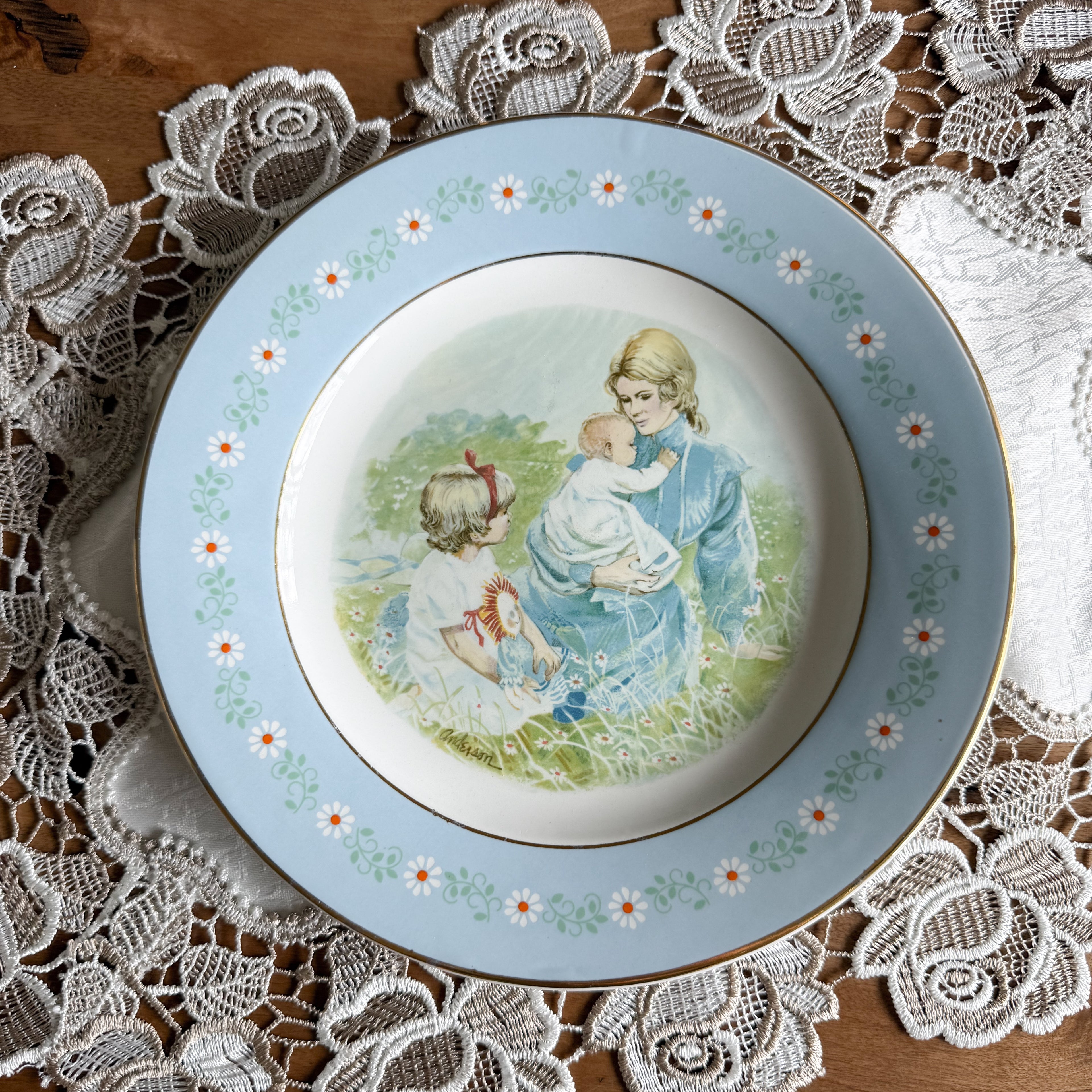 Avon "Tenderness" Special Edition 1974 Vintage Award Plate - Pontesa Ironstone Spain - Collectible Motherhood Decor