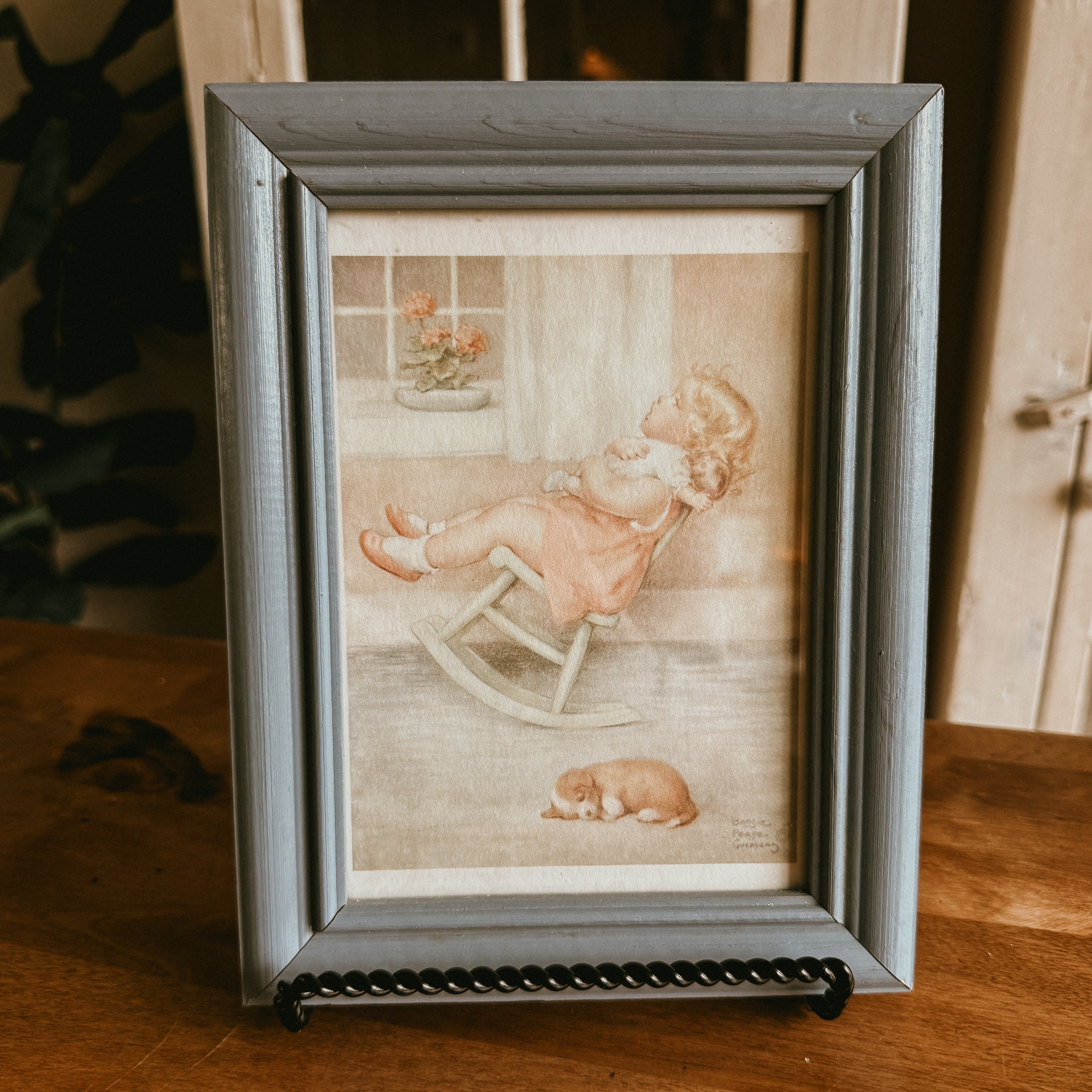 Bessie Pease Gutmann "The Lullaby" Vintage Framed Art Print - Nursery Decor - 1920s Illustration Style