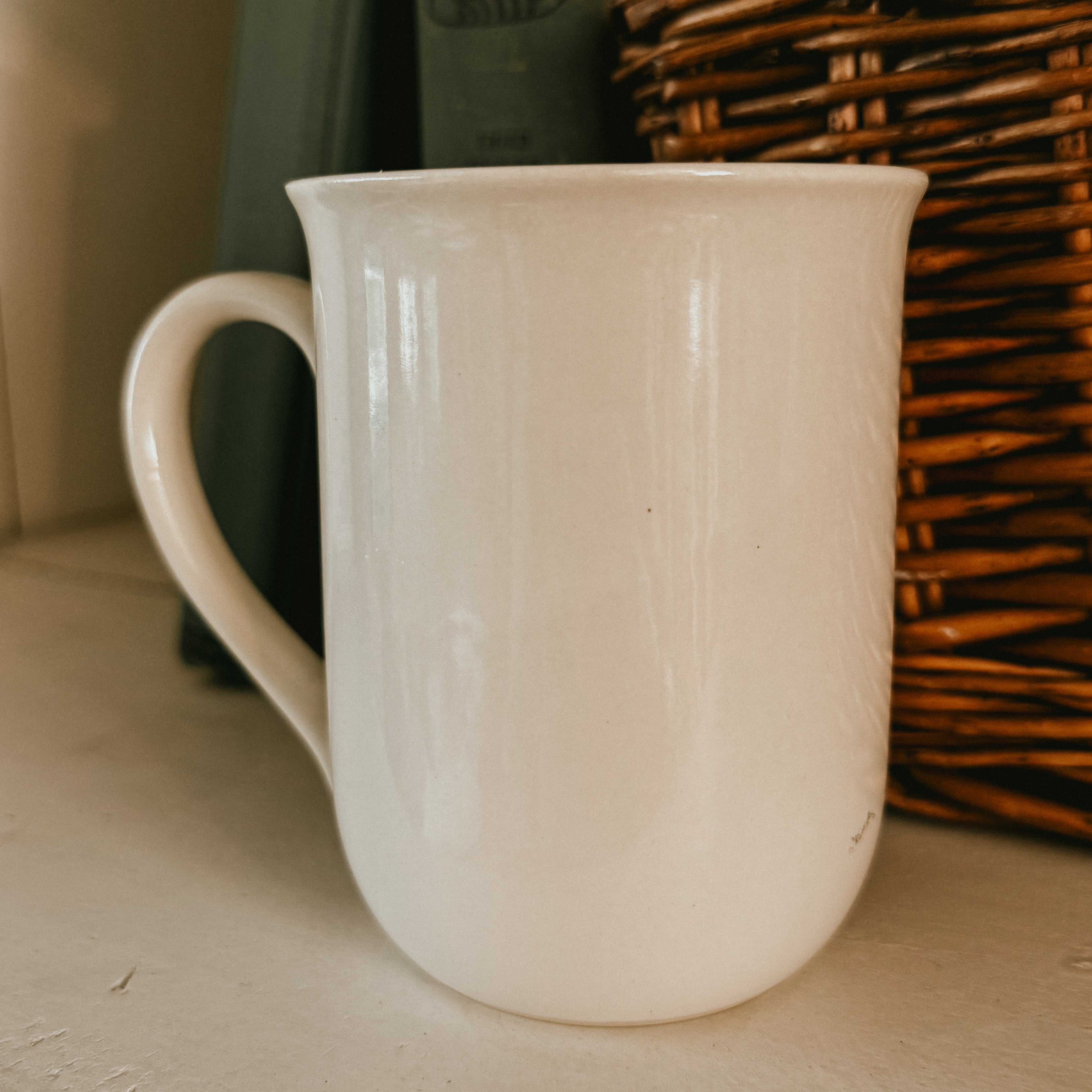 Otagiri Style Embossed Vintage Floral Basket Coffee Mug - Pastel Country Cottagecore