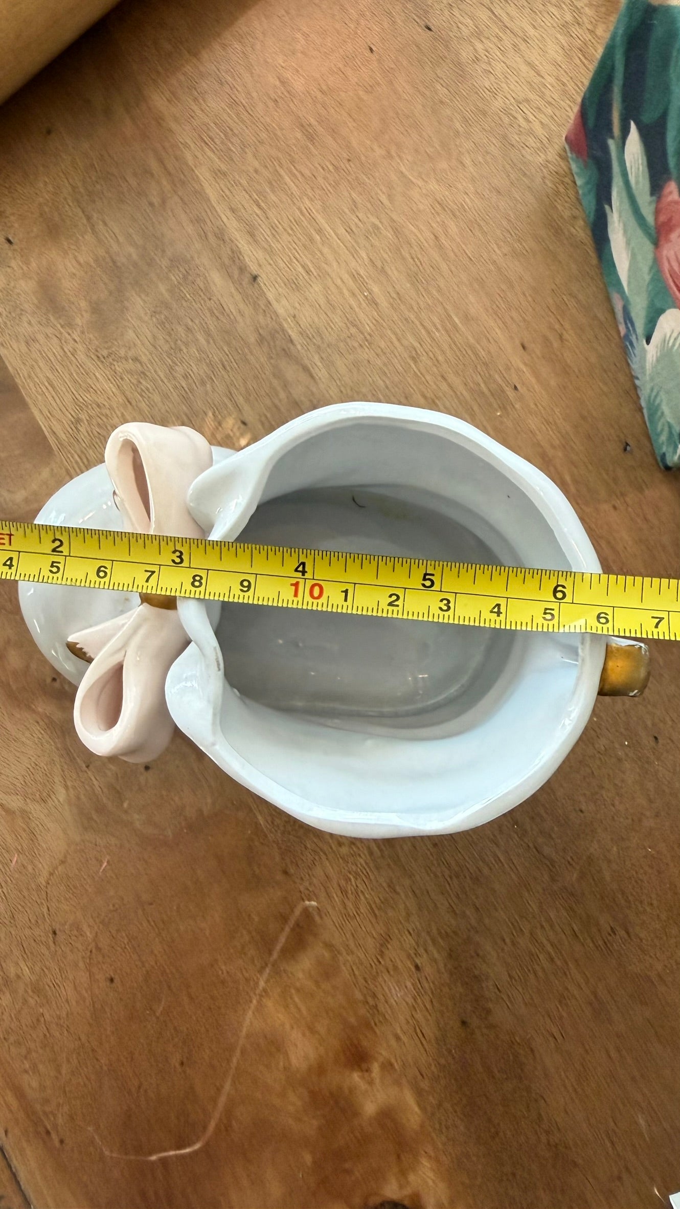 Napcoware Ceramic Baby Shoe Vintage Planter - Mid-Century Pink Bow Nursery Decor