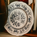 Royal China Cavalier Vintage Ironstone Blue Onion Salad Plates – Set of 10 Scalloped 7.75" Dishes