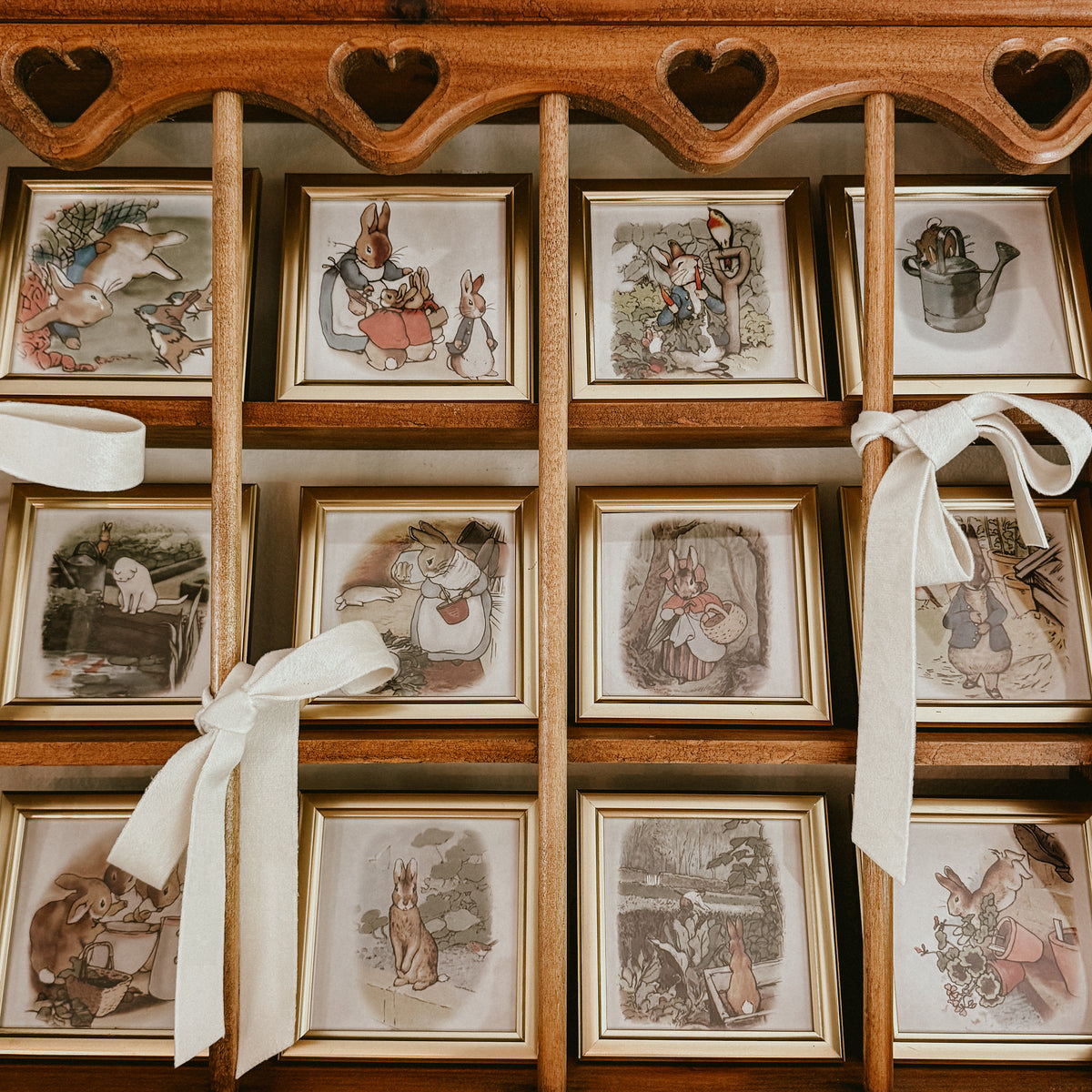 Beatrix Potter Vintage Miniature Framed Prints – Set of 12 Peter Rabbit & Friends Nursery Wall Art