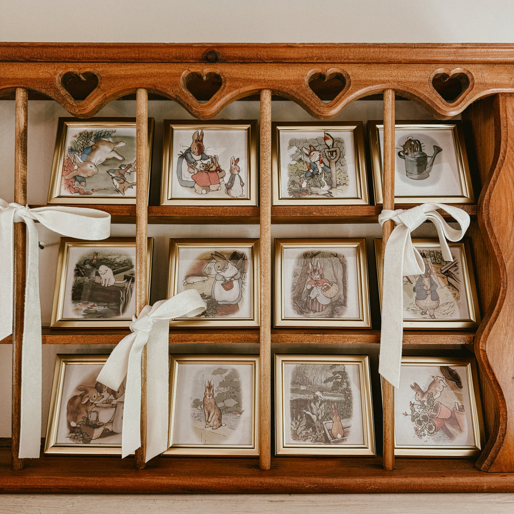 Beatrix Potter Vintage Miniature Framed Prints – Set of 12 Peter Rabbit & Friends Nursery Wall Art