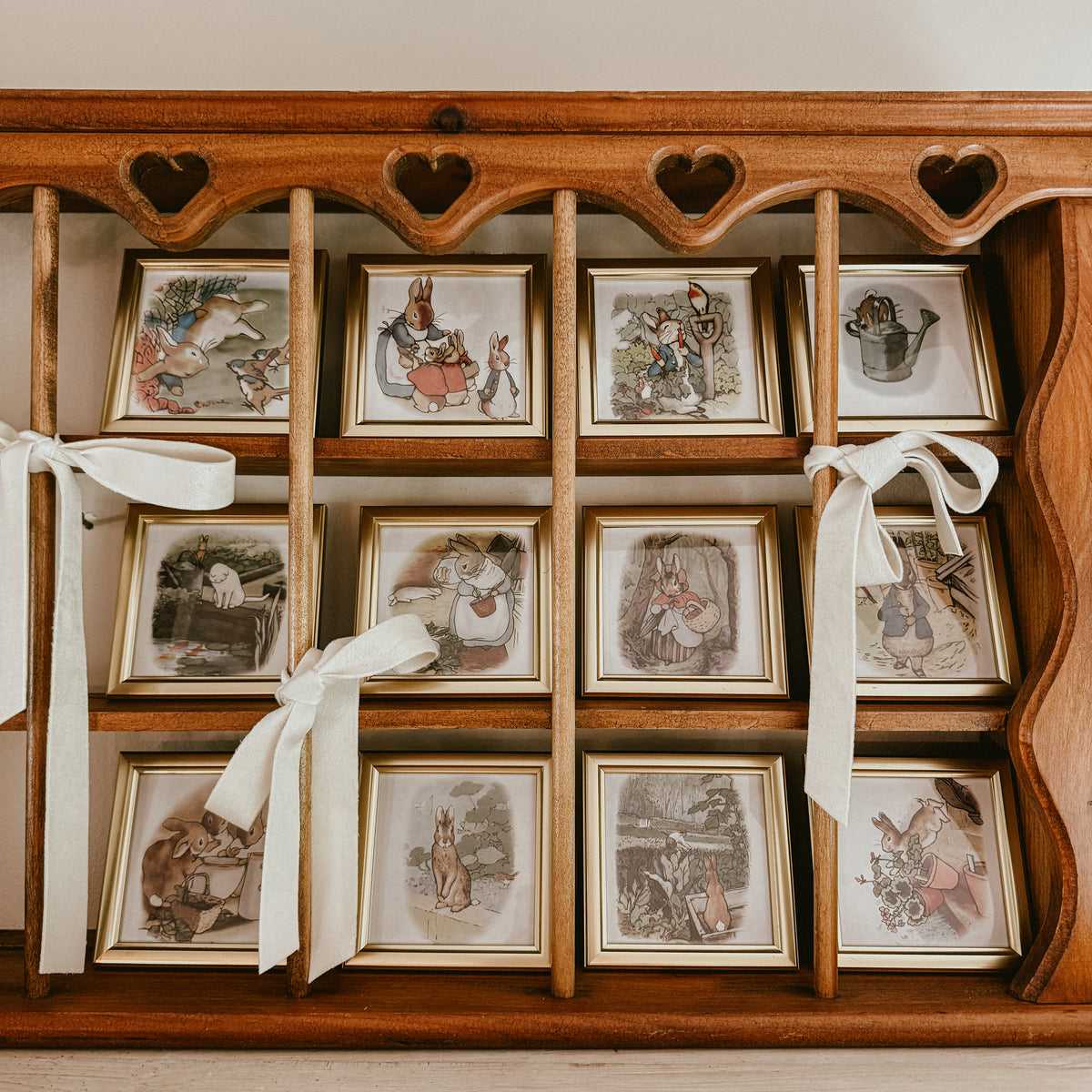 Beatrix Potter Vintage Miniature Framed Prints – Set of 12 Peter Rabbit & Friends Nursery Wall Art