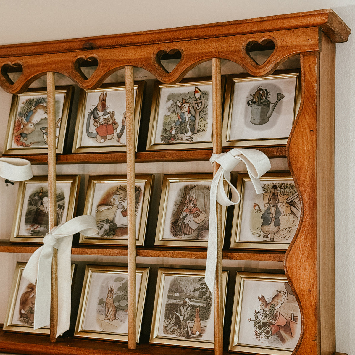 Beatrix Potter Vintage Miniature Framed Prints – Set of 12 Peter Rabbit & Friends Nursery Wall Art