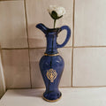 Avon Cobalt Blue Glass Bud Vase – 1970s Gold Floral Pitcher & Decanter