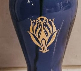 Avon Cobalt Blue Glass Bud Vase – 1970s Gold Floral Pitcher & Decanter