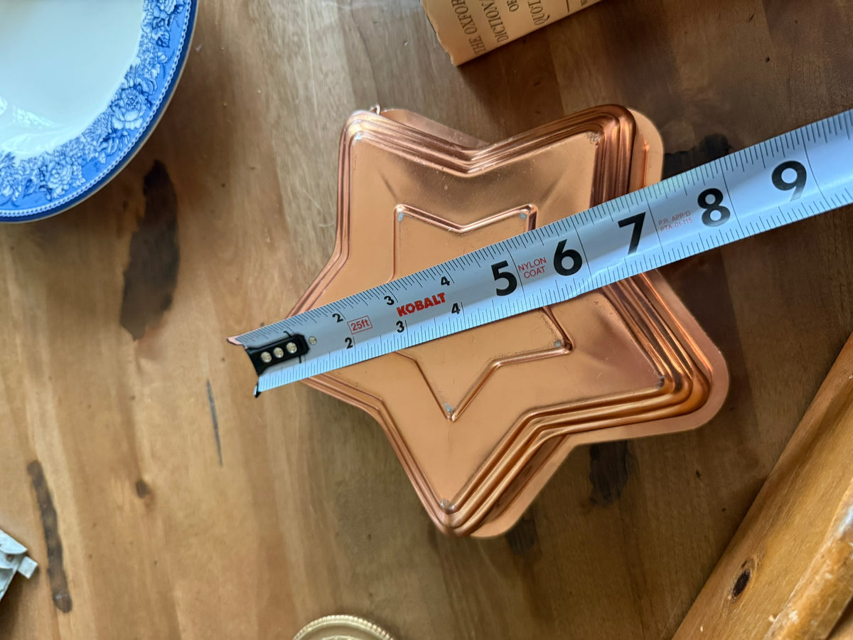 Copper Star Vintage Jello Mold 8"– Mid-Century Farmhouse Kitchen Wall Decor & Baking Pan