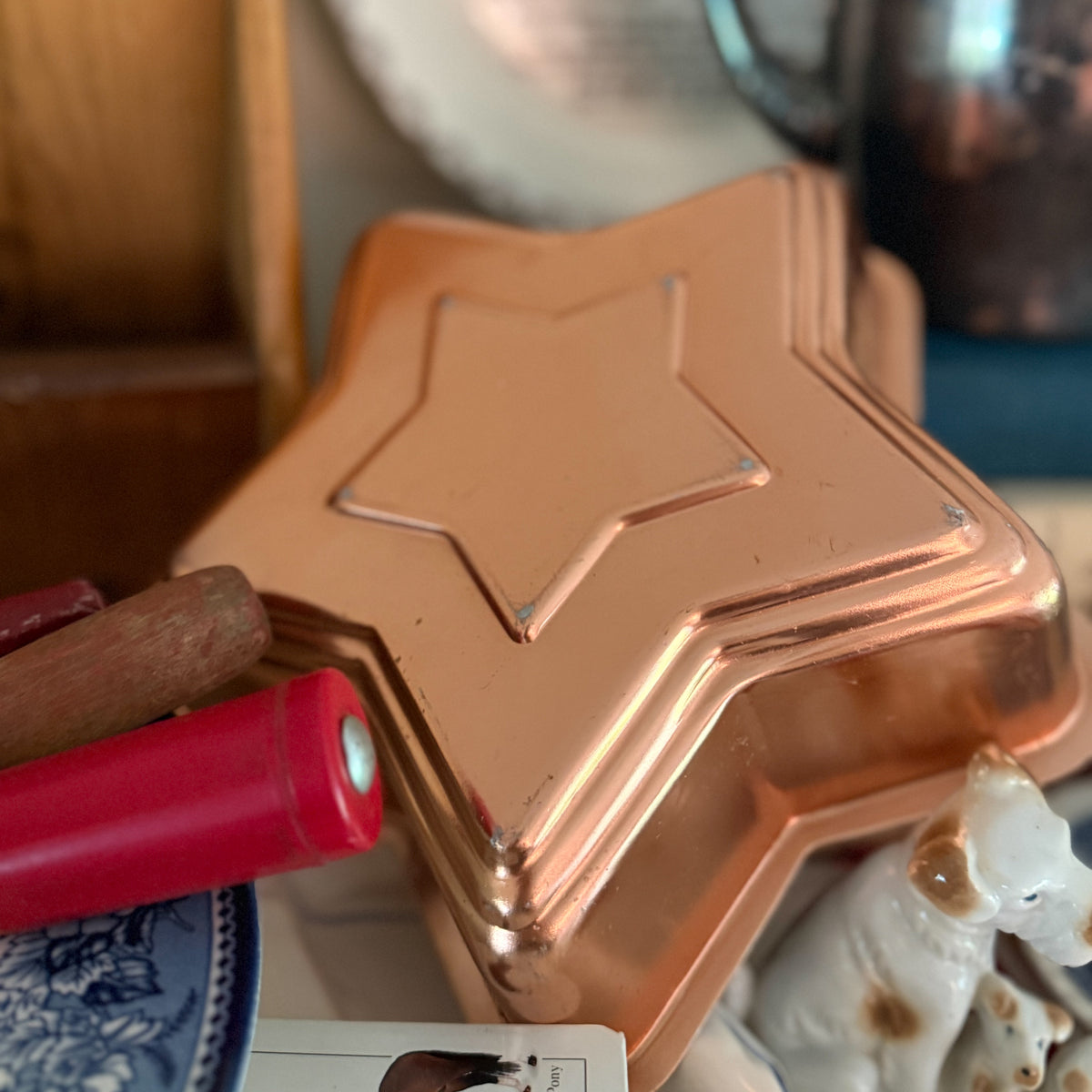 Copper Star Vintage Jello Mold 8"– Mid-Century Farmhouse Kitchen Wall Decor & Baking Pan