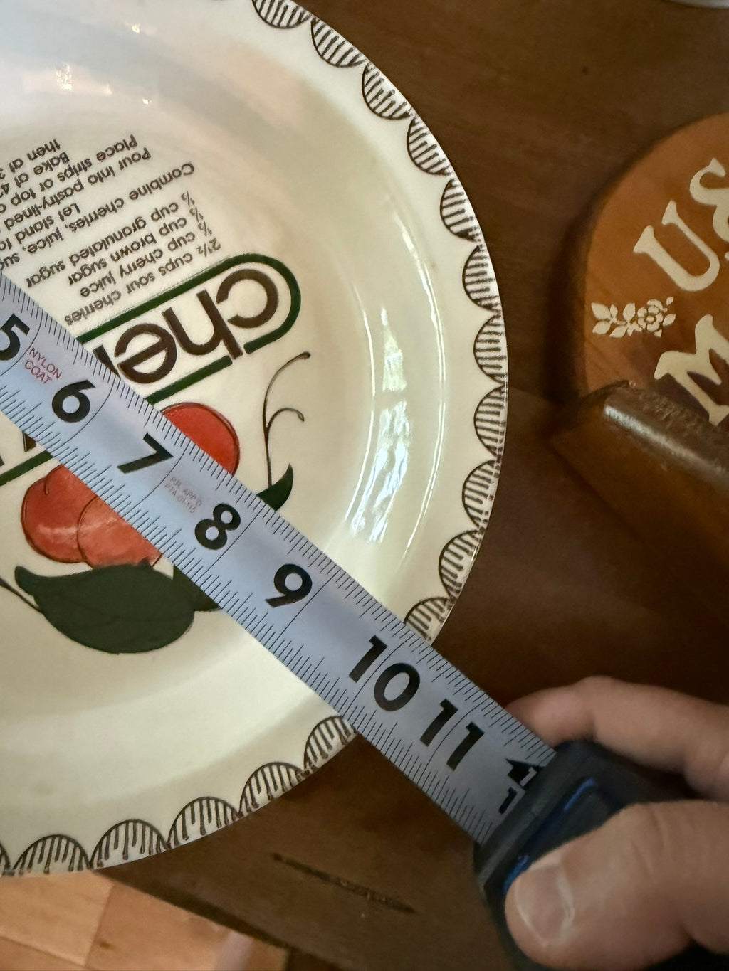 Royal China by Jeannette Ceramic Vintage Cherry Pie Recipe Baking Dish - 11" Deep Dish